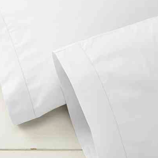 L.L. Bean Pima Cotton Percale Pillowcases, Set of Two (Queen, White)