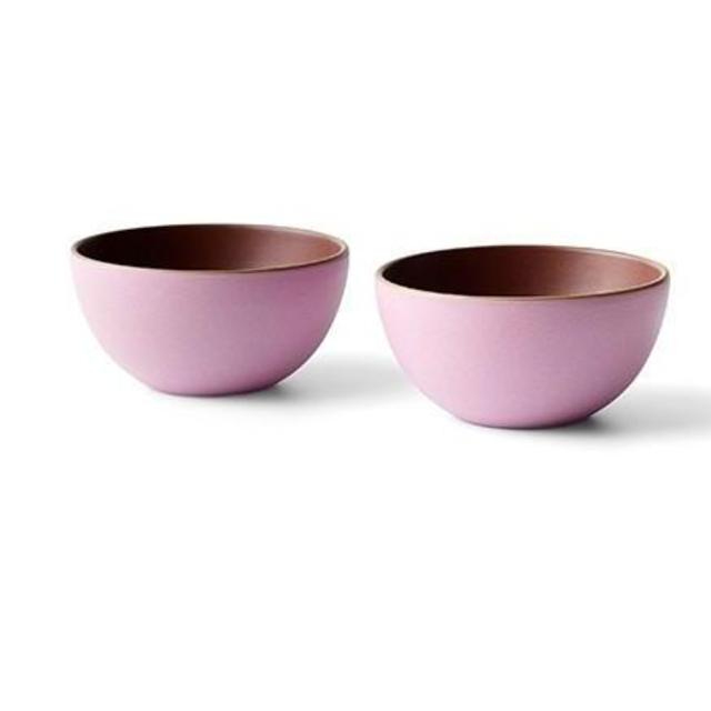 Heath Ceramics Plaza Cereal Bowl Pair in Black Plum/Wildflower