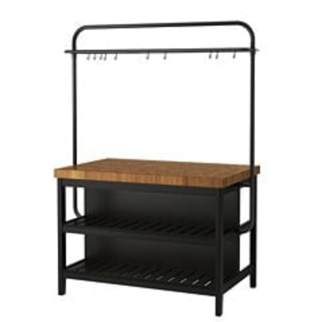 VADHOLMA Kitchen island with rack