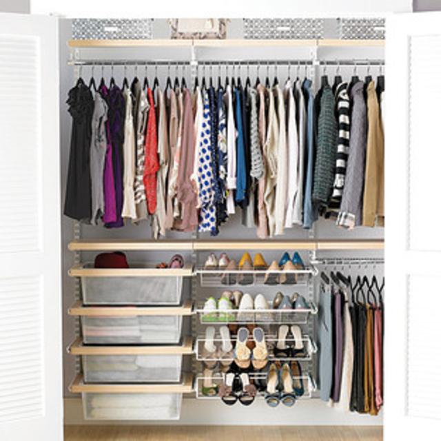 Birch & White elfa décor Reach-In Clothes Closet