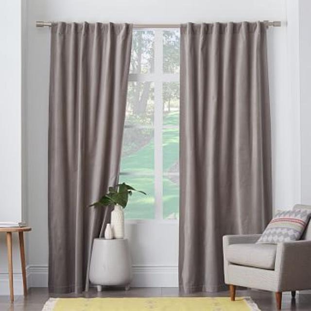 Velvet Pole Pocket Curtain (Champagne)