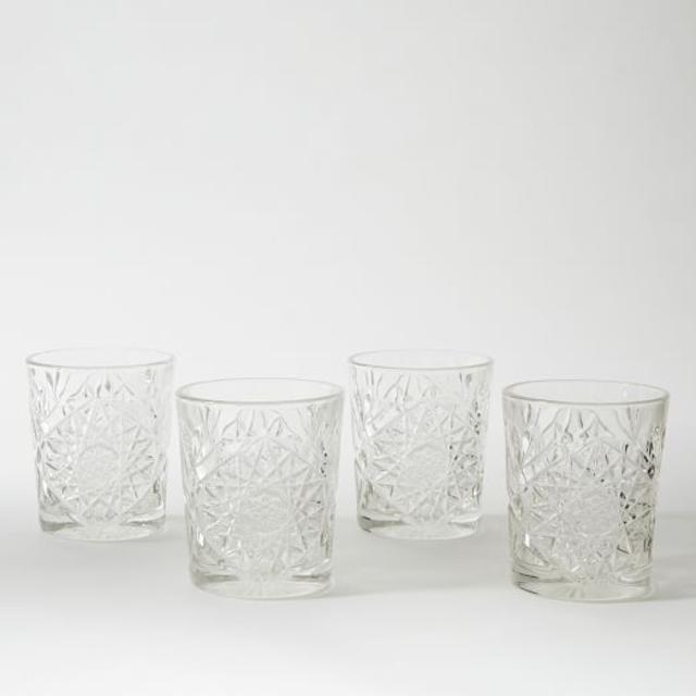 Decorated Hobstar Glassware (Set of 4)