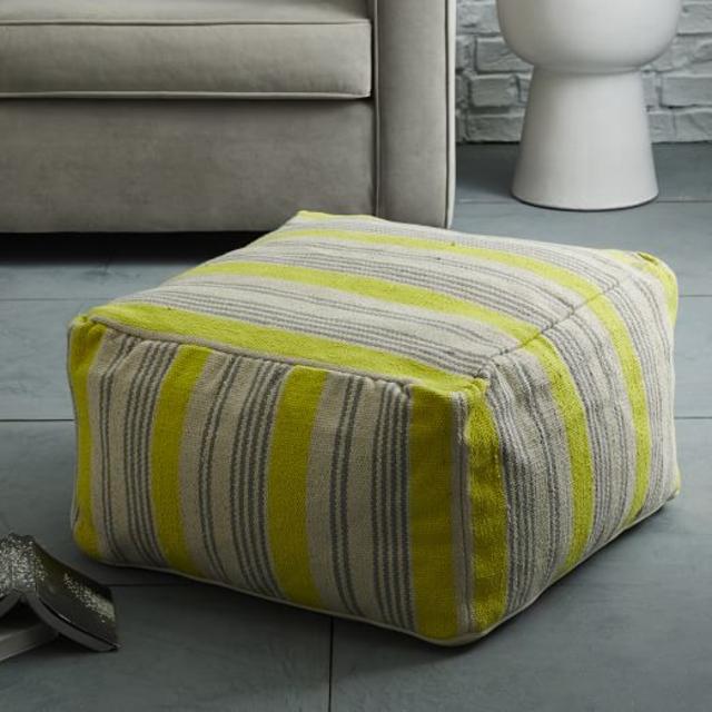 West Elm Barber Stripe Pouf