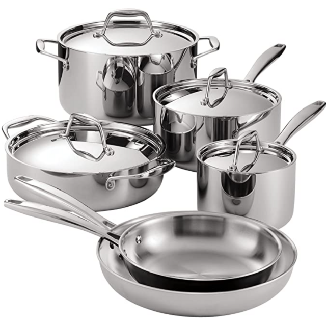 Tramontina 10-Piece Cookware Set Stainless Steel