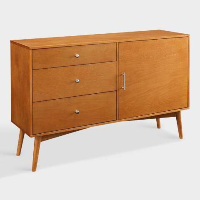 Acorn Brown Wood Mid Century Media Stand