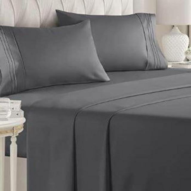 Queen Size Sheet Set - Breathable & Cooling Sheets - Hotel Luxury Bed Sheets - Extra Soft - Deep Pockets - Easy Fit - 4 Piece Set - Wrinkle Free - Comfy – Dark Grey Bed Sheets - Queens Sheets – 4 PC