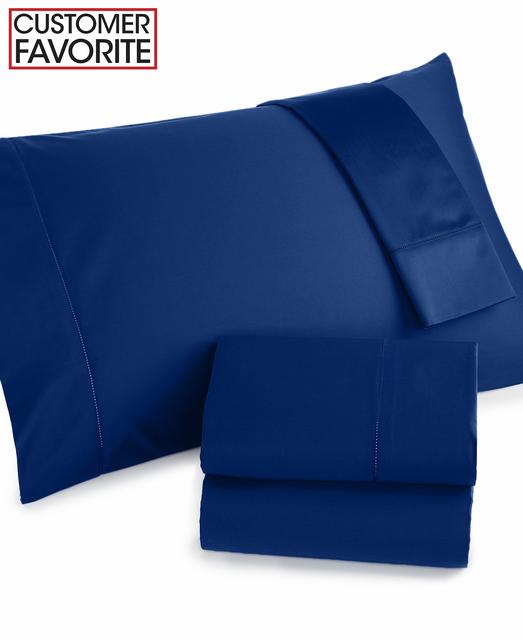 Charter Club Damask Solid 500 Thread Count King Sheet Set in Sapphire