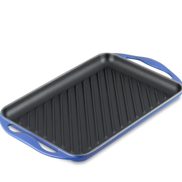 Le Creuset Cast-Iron Rectangular Skinny Grill, Lapis