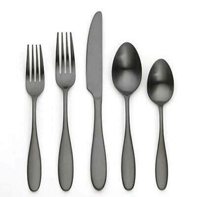 Ellie 20 Piece Matte Black 18/0 Stainless Steel Flatware Set, Service for 4