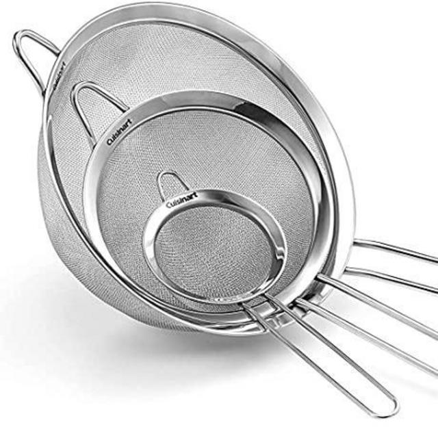 Cuisinart CTG-00-3MS Set of 3 Fine Set of Mesh Strainers, 1, Stainless Steel