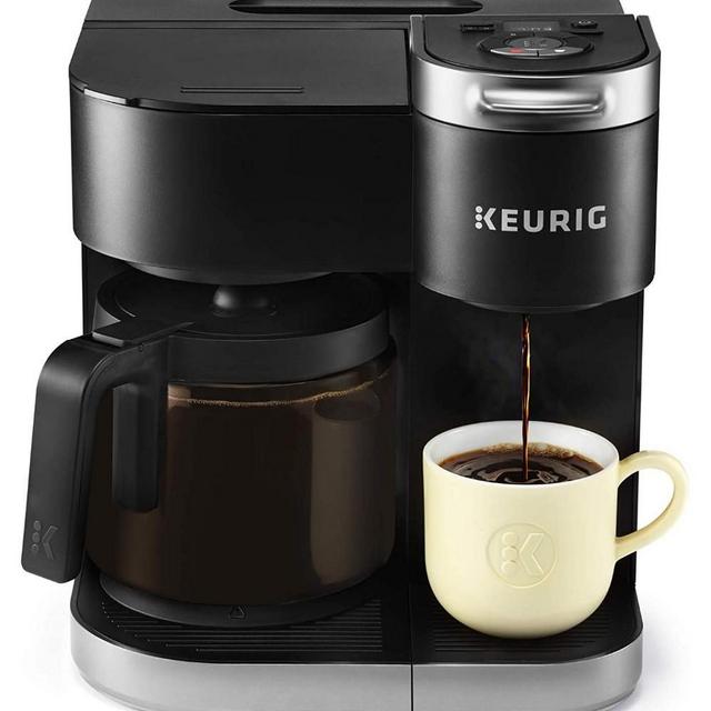 Keurig K-Duo Coffee Maker, Single Serve and 12-Cup Carafe Drip Coffee Brewer, Compatible with K-Cup Pods and Ground Coffee, Black