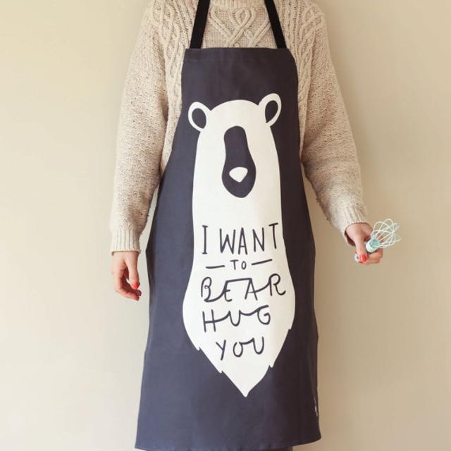Bear Hug Apron - Kitchen apron - unique adult apron - kitchen decor - bear print