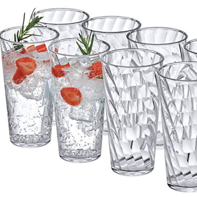 Amazing Abby Glacier Plastic Tumblers, Set of 8 (All Clear)