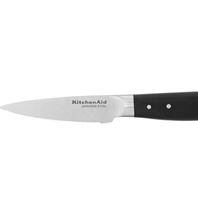 KitchenAid Gourmet Forged Serrated Paring Knife, 3.5-Inch (Black)