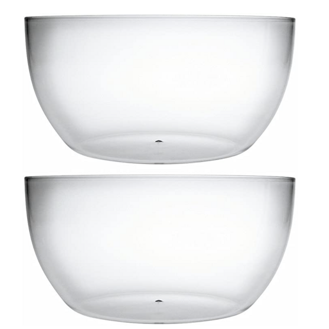 Large Acrylic Mixing And Serving Bowls, Set of 2 (Clear 146 oz)