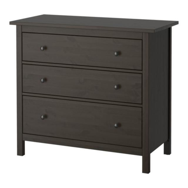 Dresser - HEMNES 3-drawer chest, black-brown
