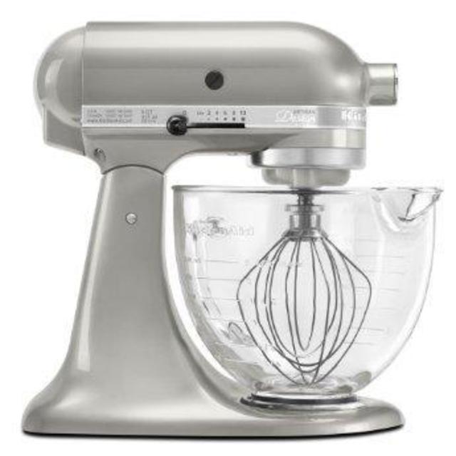 Stand Mixer - KitchenAid KSM155GBCA 5-Qt. Artisan Design Series with Glass Bowl - Truffle Dust