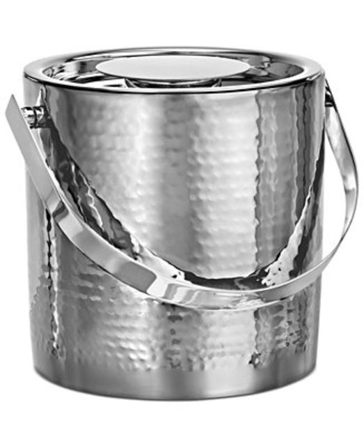 Vintage Stainless Steel Ice Bucket with Tongs
