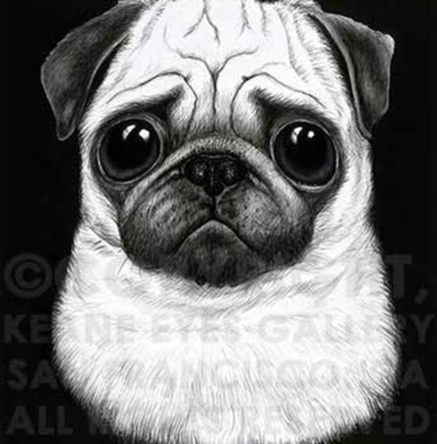 Margaret Keane “Black and White Pug”