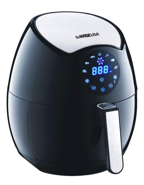 Electric Air Fryer, Black, 3.7 QT, 1400W + Recipe Book