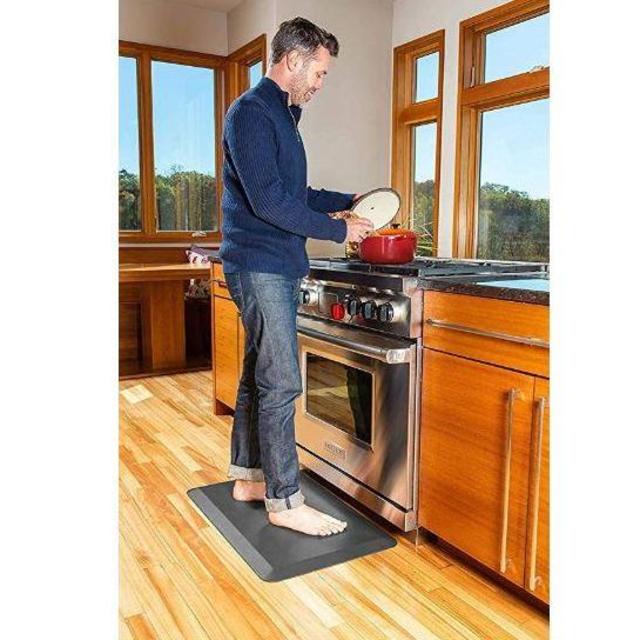 Anti Fatigue Comfort Floor Mat by Sky Mats -Commercial Grade Quality Perfect for Standup Desks, Kitchens, and Garages - Relieves Foot, Knee, and Back Pain (20x39x3/4-Inch, Black)