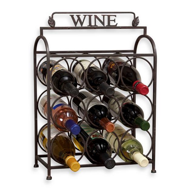 Vintage 9-Bottle Wine Holder
