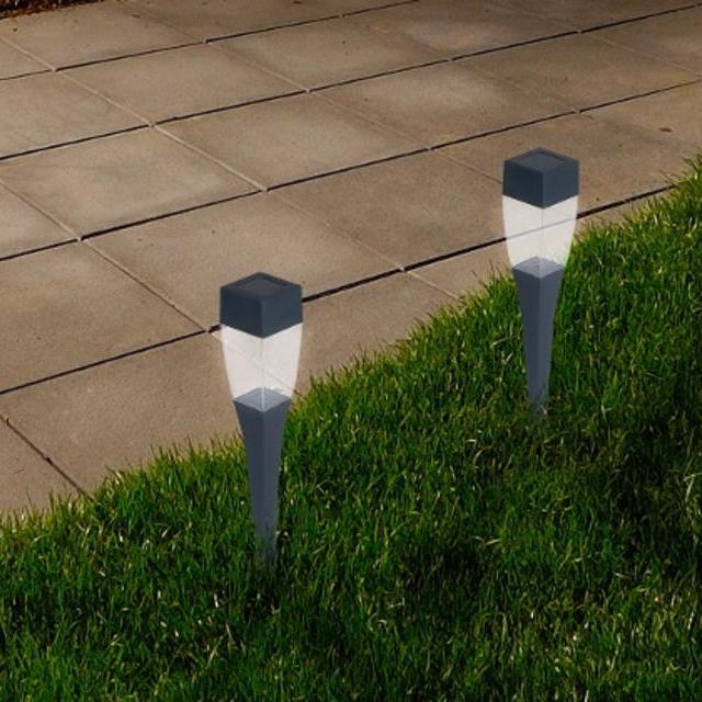 Set of 24 Pure Garden Solar Modern Pathway Lights
