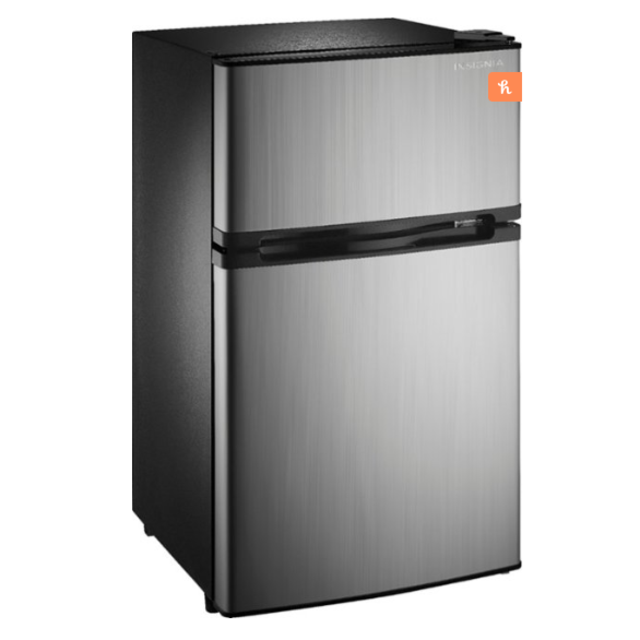 Insignia™ - 3.0 Cu. Ft. Mini Fridge - Stainless steel