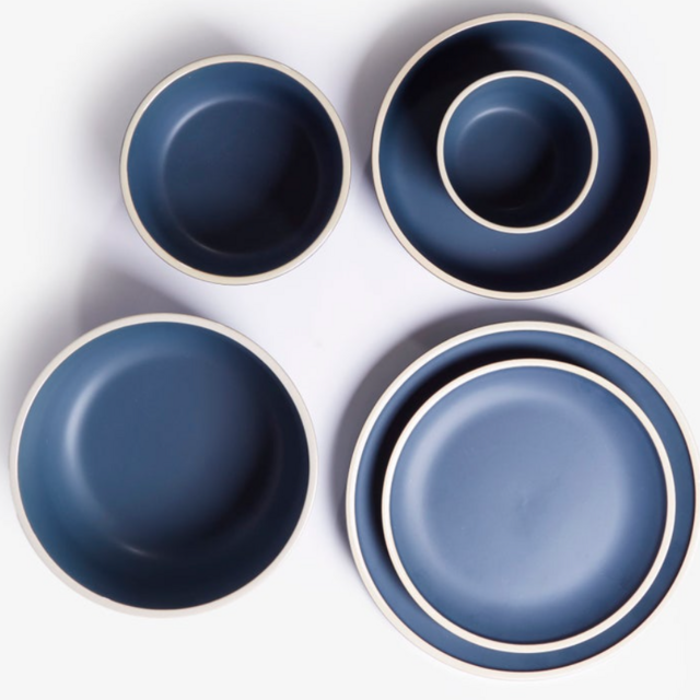 Matte Ceramic Dinner Plates - Midnight Blue