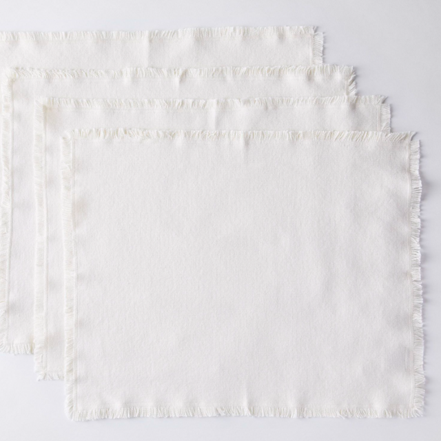 Simple Cotton Table Linens (Set of 4) White
