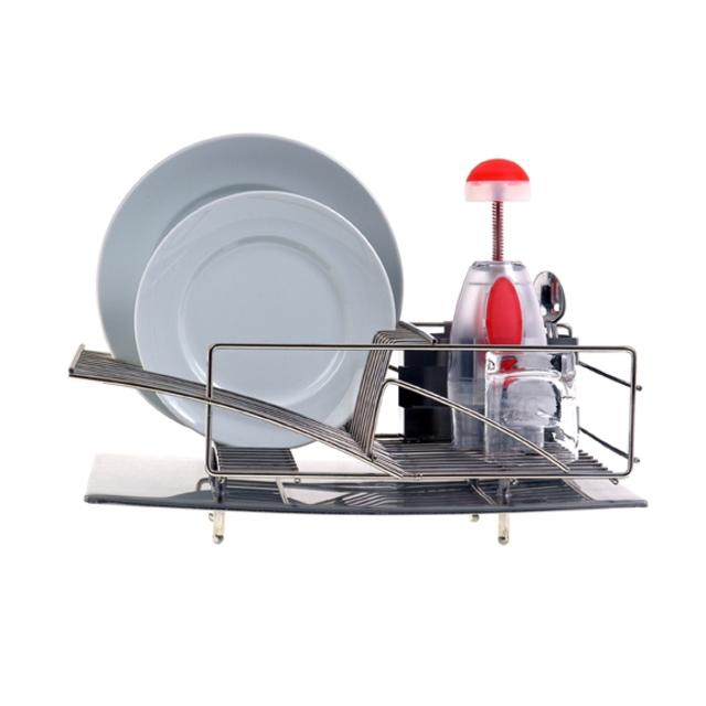 Zojila Rohan Stainless Steel Designer Dish Rack, Drain board and Cutlery Holder