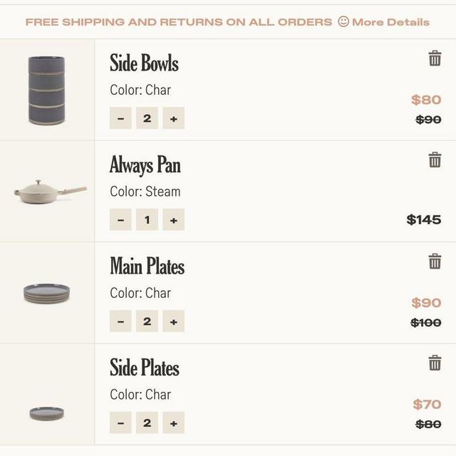 Our Place- Main Plates, Small Plates, Side Bowls