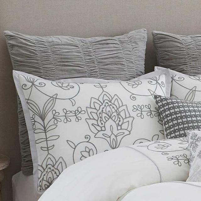 Modern Hill Cedar Hill European Pillow Sham in Grey