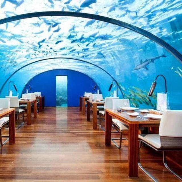 Underwater dinner in Maldives