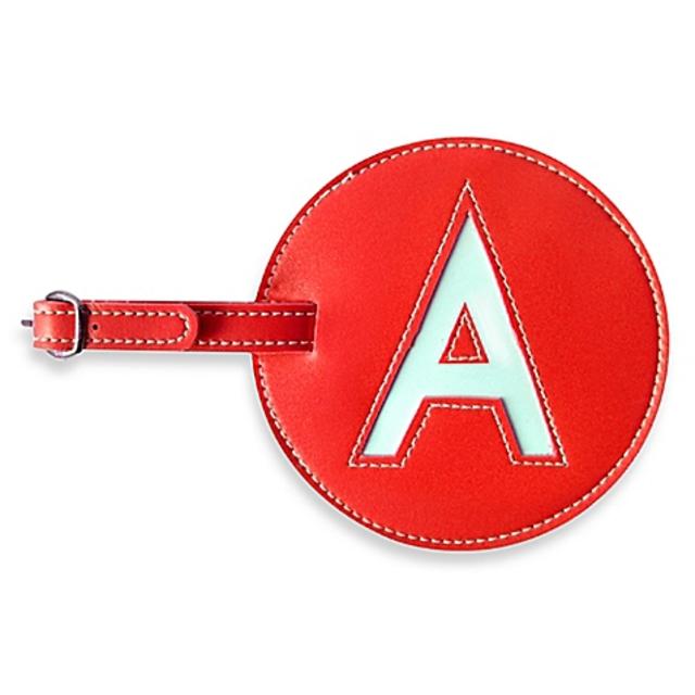 Initial "A" Luggage Tag in Red