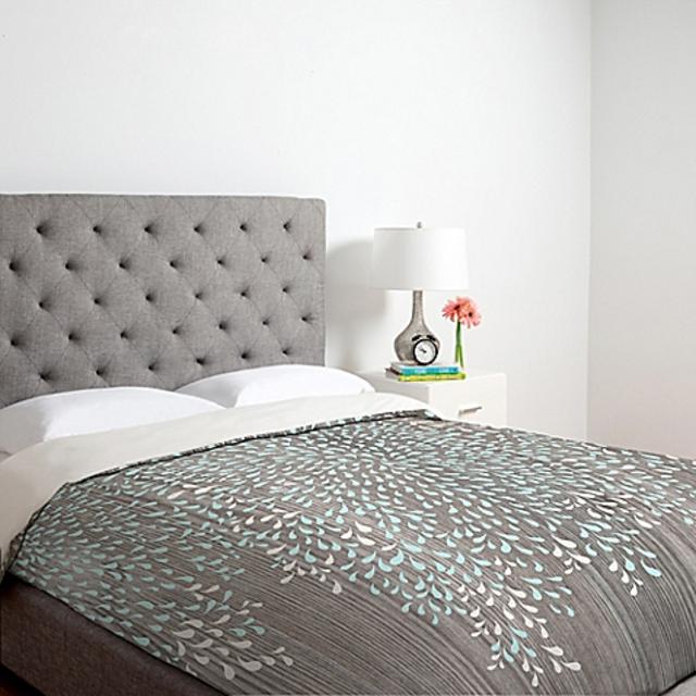 DENY Designs Iveta Abolina Coastal Raindrops Queen Duvet Cover in Grey