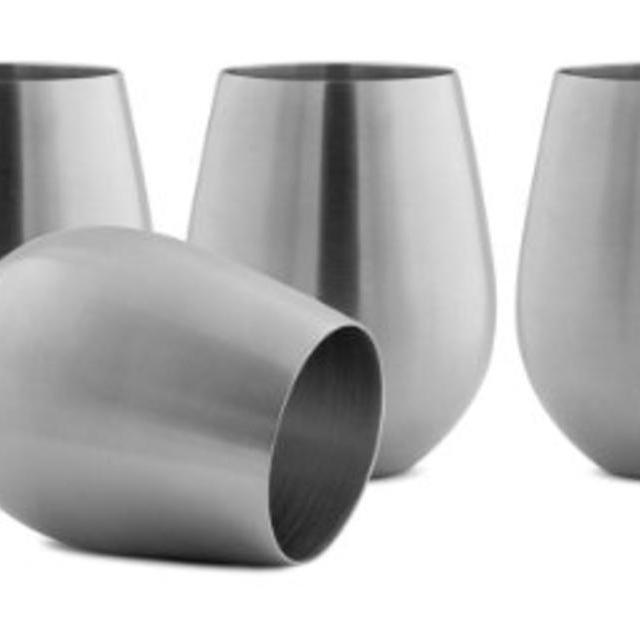 Modern Innovations Stainless Steel Stemless Wine Glasses, Set of 4