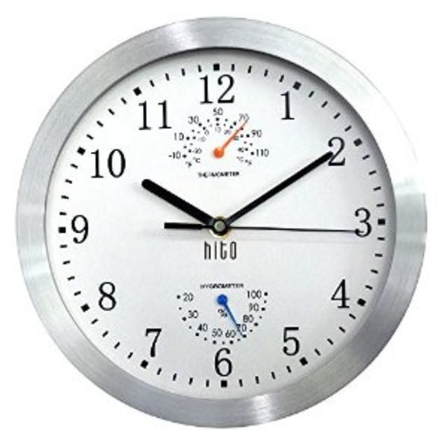 HITO Silent Non-ticking Wall Clock- Metal Frame Glass Cover, 10 inches