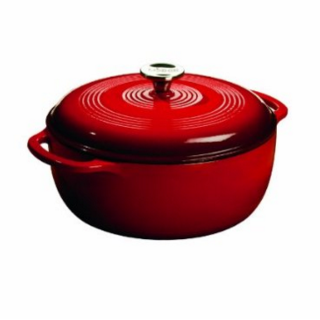 Lodge Color EC6D43 Enameled Cast Iron Dutch Oven, Island Spice Red, 6-Quart