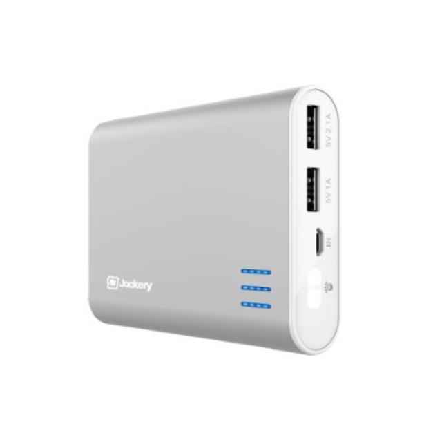 Jackery Giant+ 12,000 mAh Dual USB Portable Battery Charger & External Battery Pack for iPhone, iPad, Galaxy, and Android Smart Devices (Silver)