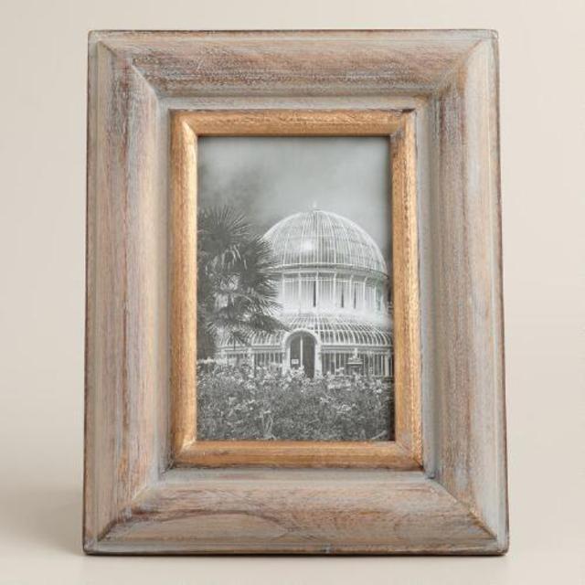 Gray and Gold Wood Alexa Frame