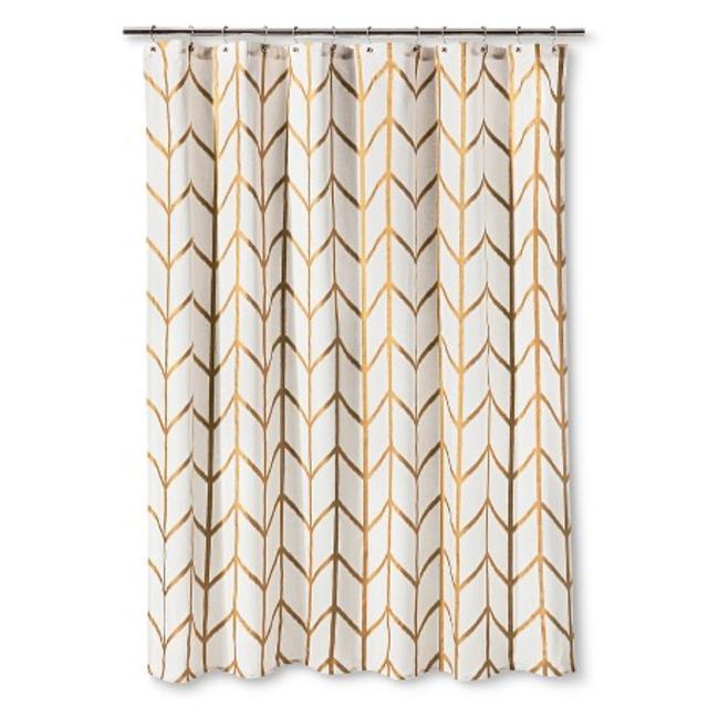 Threshold Shower Curtain Gold Ikat