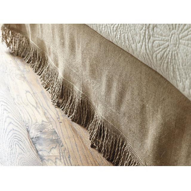Fringed Burlap Bedskirt KING NATURAL