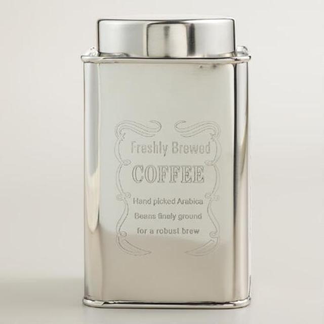 Freshly Brewed Stainless Steel Coffee Tin