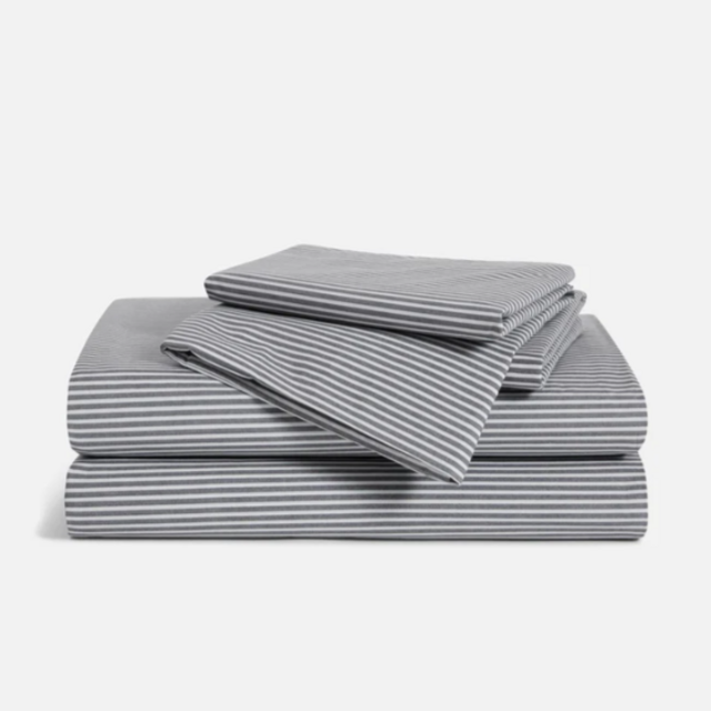 Classic Core Sheet Set, Queen, Graphite and Steel Oxford Stripe