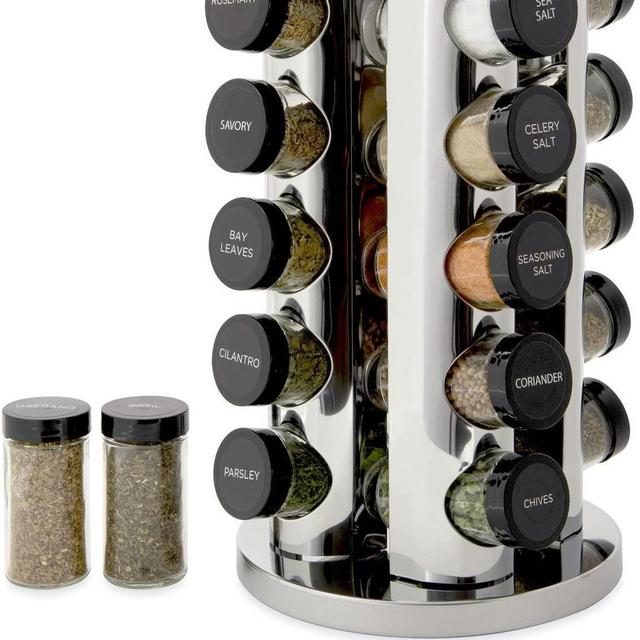 Amazon Prime includes:Kamenstein Revolving 20-Jar Countertop Rack Tower Organizer with Free Spice Refills for 5 Years, Polished Stainless Steel