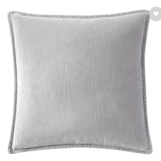 Washed Velvet Pillow Covers - Alloy Grey - Pottery Barn