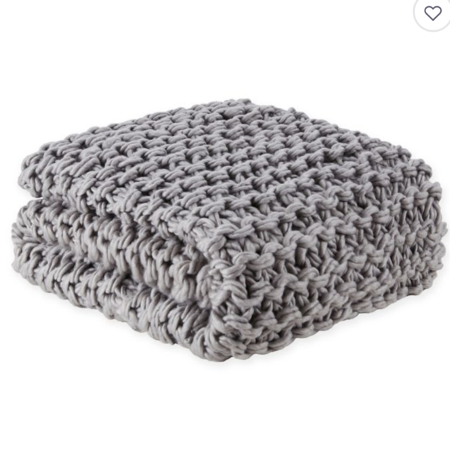Madison Park Chunky Knit Throw Blanket in Grey - Bed Bath & Beyond