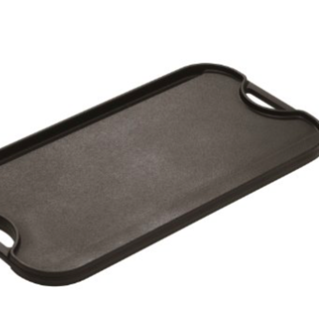 Lodge Cast-Iron Reversible Grill/Griddle, 20-Inch x 10.44-Inch, Black