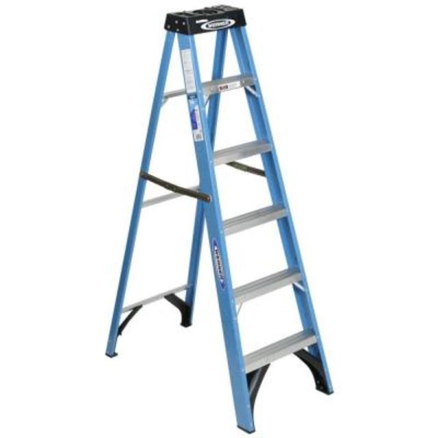 6 ft. Fiberglass Step Ladder with 250 lb. Load Capacity Type I Duty Rating